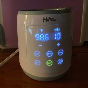 White & Mint Electric Bottle Warmer with Digital Controls
